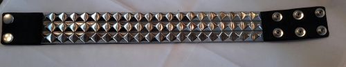Leather Bicep Strap, 3 Row, Small Pyramid Studs.